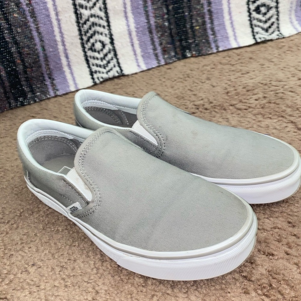 grey slip on vans